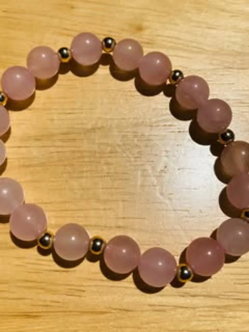 Rose Quartz 18K Gold Hollow Spacer